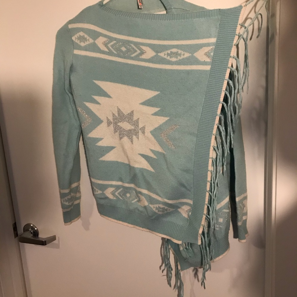 SALE!! Blue Sweater with Tassels - Picture 6 of 8